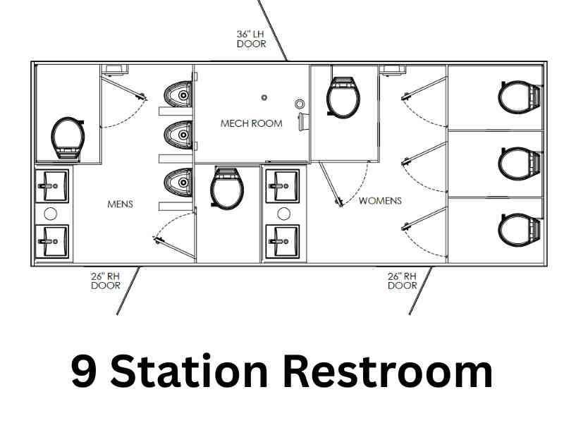 2022 Used 9 Stall Restroom Trailer - Image 2